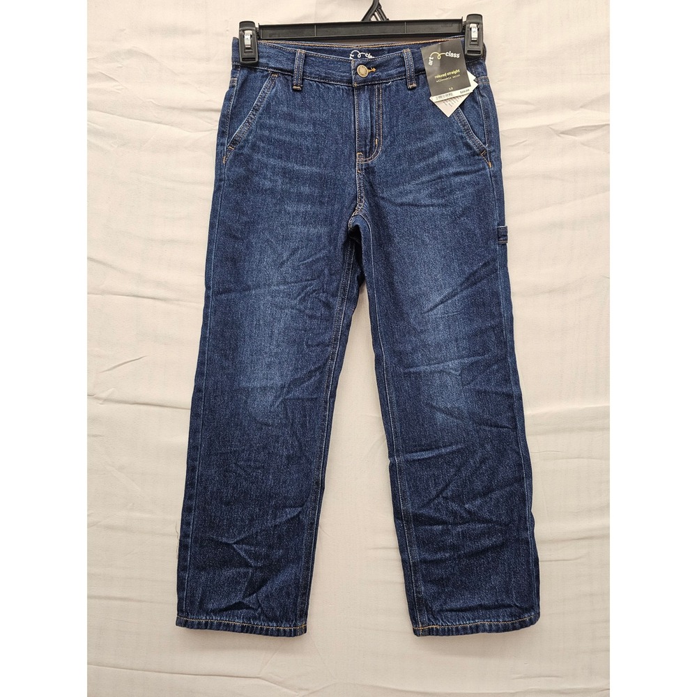 Art Class Boys Relaxed Straight Carpenter Jeans Medium‎ Wash Adjustable Waist 10
